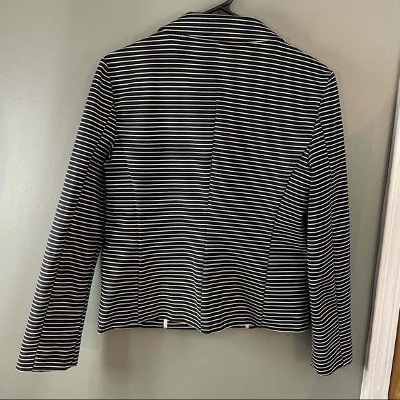 Liz Claiborne Black and White Stripe Blazer Small - Picture 6 of 7